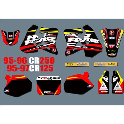 Motocross Background Stickers Graphics Decals For Honda CR125 CR125R 125CR 1995 1996 1997 For Honda CR250 CR250R 250CR 1995 1996