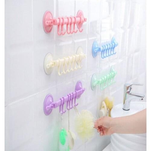 Bathroom Kitchen Wall Door Rack Holder Storage Suction Cups Hook Towel Shower Storage Multi-Purpose Hooks