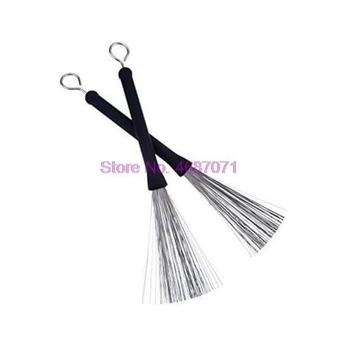 By DHL 200Pair Retractable Loop End Drum Brushes For Jazz Drum Stick Musical Accessories Good quality