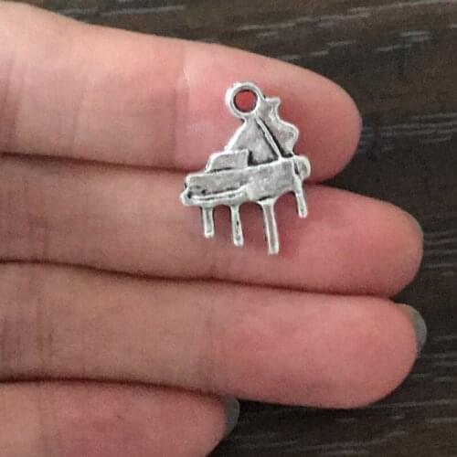 20PCS DIY Charm Piano Charms Zinc Alloy Piano Pendant for Bracelet Necklaces Earrings Zipper Pulls bookmarks Jewelry Making