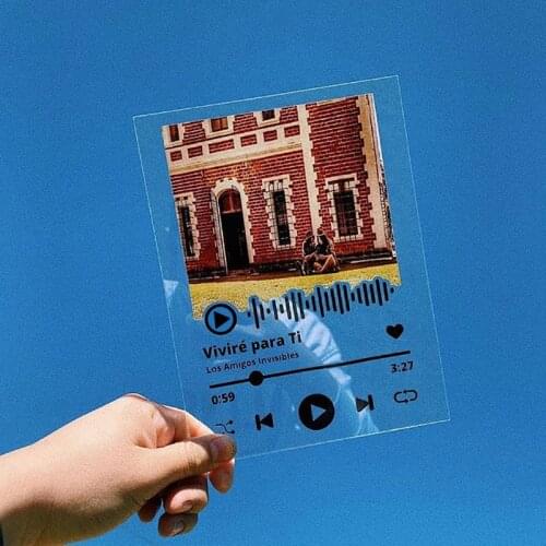 Custom Acrylic Board Spotify Code Music Photo Album Personalized Music Song Plaque Acrylic Board Women Customized Memorial gift