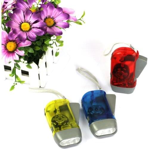 Factory direct three-lamp flashlight|transparent LED flashlight|environmental protection flashlight|hand crank light