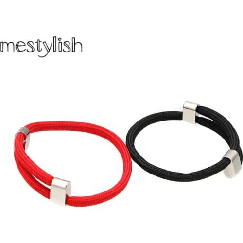 Mestylish Customizable Adjustable Support Lettering Couple Bracelet Stainless Steel Buckle Hand-Woven DIY Student Souvenir Gift