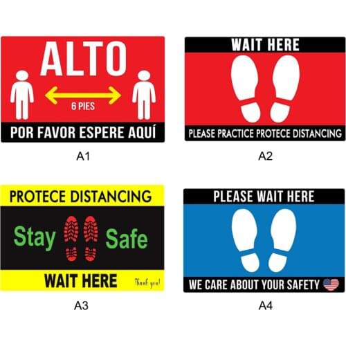 Social Distancing Ground Sticker Indoor Outdoor Floor Sticker Safety Floor Decal Sign for Crowd Control Guidance
