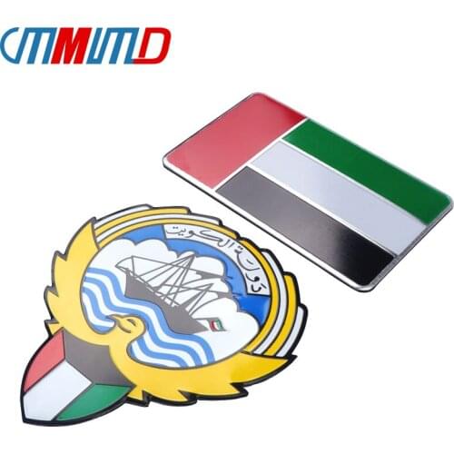 Car Styling 3D Aluminum The United Arab Emirates Flag UAE Flag Emblem Stickers Refrigerator Home Decoration Decal accessories