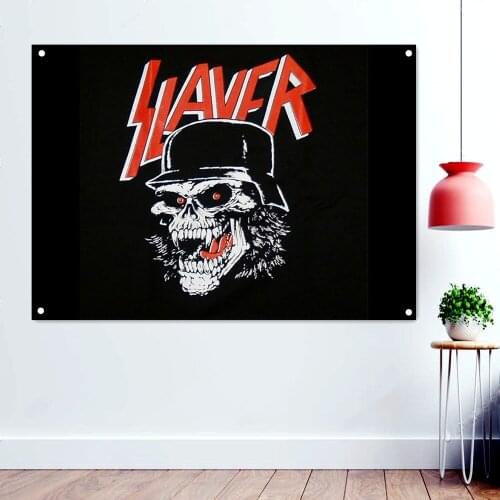 Scary Skull Tattoo Illustration Rock Band Icon Flags Disgusting Bloody Art Wallpaper Banners Heavy Metal Music Art Works Poster