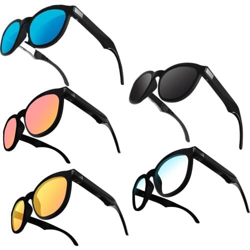 Smart Glasses Bone Conduction Headphone Sports Headset w/Mic Hand-Free Polarized Sunglasses Bone Conduction Headset