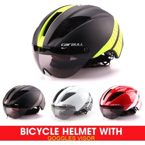 Cycling Helmet Men & Women Mountain Road Bike Bicycle Helmet With Goggles Visor Motorcycle Equipments Black Unisex Man Woman