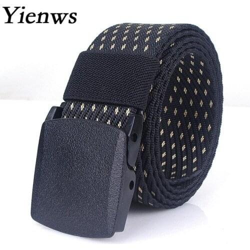 Yienws Jacquard Canvas Western Strap Belts for Men Plus Size 150cm 200cm Belts Military Tactical Belt Cinturon Hombre YIB20