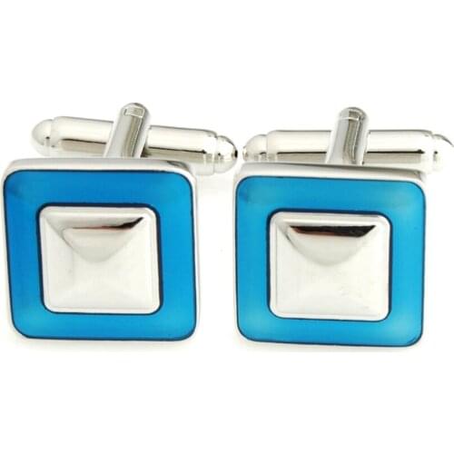 YH-771 Fashion Best Selling Square Enamel Cufflinks in Black,Red,Blue- Factory Wholesale