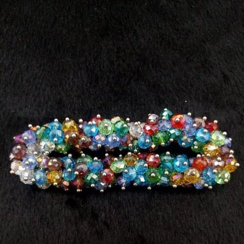 2pcsSpecial Offer Trendy Rope Chain Zinc Geometric New Fashion Hand-woven Glass Bracelet Elastic For Women Free Shipping