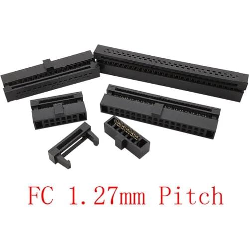 10Pcs/lot FC-6P/8/10/12/14/16/20/24/26/30/34/40/50 Pin FC Female Header IDC Socket Connector for 0.635mm Flat Ribbon Cable