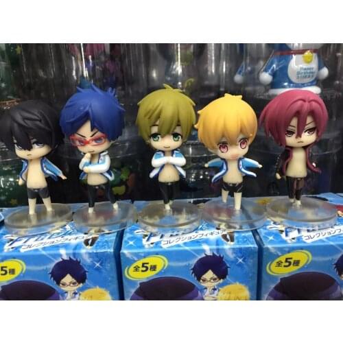 5pcs/set Japan Anime Free! Makoto Tachibana Rin Matsuoka Nanase Haruka PVC Figure Figurine Toy Model Statue New No Box
