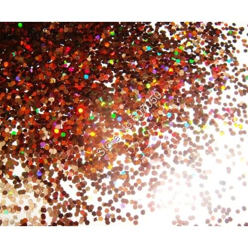 50g 1mm(1/24")Laser nail glitter Holographic Coffee Dazzling Hexagon Glitter Paillette Spangles Shape for Nail Decoration polish