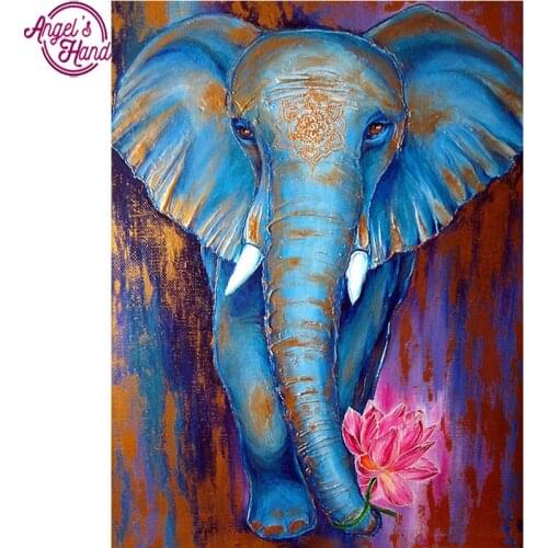 5D DIY diamond embroidery blue elephant diamond painting Cross Stitch full drill Rhinestone mosaic home decoration