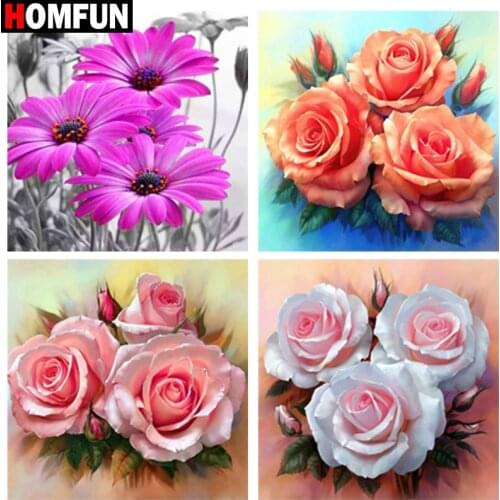 HOMFUN DIY Diamond Painting "Flower scenery" Full Drill Square Round Diamond Embroidery 5D Cross Stitch Decoration Home