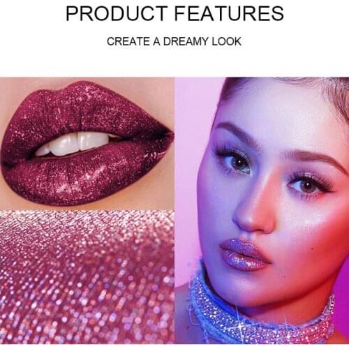4pcs Lip Gloss Fit Colors Metallic Non-stick Cup Pearly Diamond Lip Polarized Mermaid Lip Glaze Liquid Lipstick Lip makeup 12g