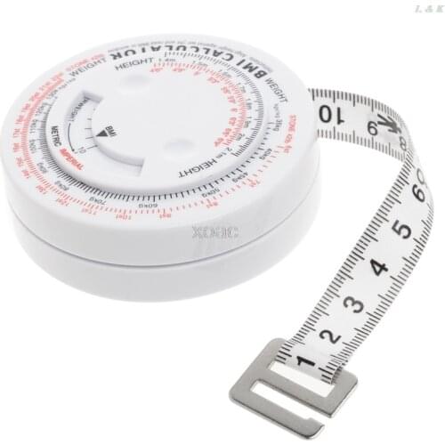 BMI Body Mass Index Retractable Tape 150cm Measure Calculator Diet Weight Loss M08 dropship