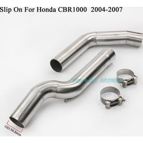 Cbr1000 Slip On For Honda CBR1000 2004-2007 Motorcycle Exhaust Muffler Pipe Modified Middle Link Pipe Connector Fit 51mm Escape