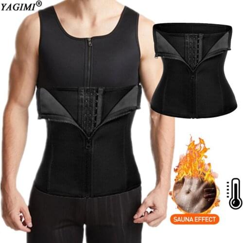 Man Waist Trainer Workout Sweat Belt Body Shaper Corset 6 Steel Bones Thick Neoprene Belly Tummy Control Workout Shapewear Fajas