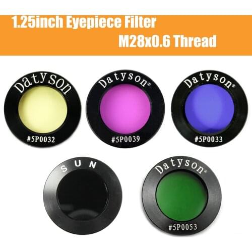 Datyson Standard 1.25inch Eyepiece Filter 5PCS Colorful Optical Glass With M28x0.6 Thread Telescope Eyepiece Accessories