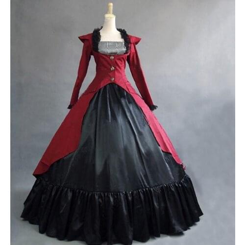 European Spring Women Vintage Victorian Long Cotton Corset Dress Ladies Halloween Lolita Elegant Costume Gothic Party Dresses