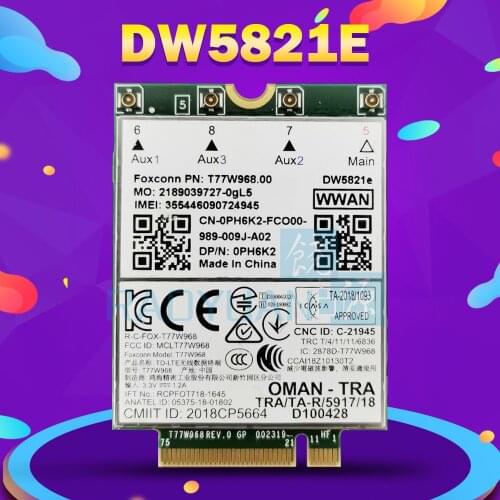 Foxconn DW5821e T77W968 LTE Cat16 M.2 4G module for Dell Latitude 7400 7400 2-in-1 5424 5420 Rugged 7424 Rugged Extreme