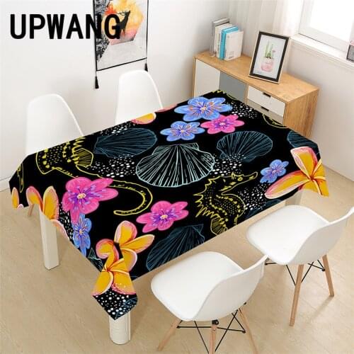 Hippocampus Tablecloth 3D Printed Table Cover Rectangular Tablecloth Wedding Birthday Party Kitchen Home Decor