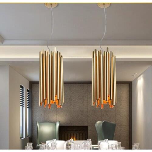 Italy Design Gold Delightfull Brubeck Chandelier Aluminum Alloy Tube Suspension Luminaire Fashion Project Lamp