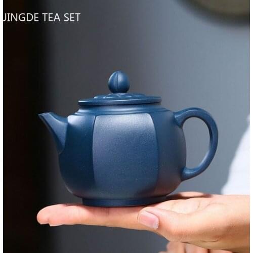 Chinese Yixing Famous Tea Pot Purple Clay Teapot Home Filter Kettle Handmade Raw Ore Azure Mud Teaware Tea Ceremony 290ml