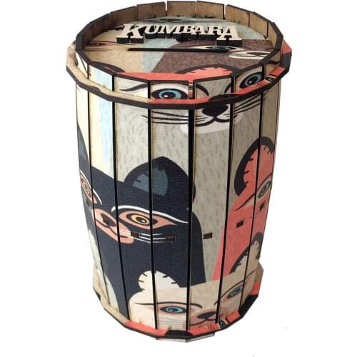Barrel Money Box Piggy Bank Handmade Barrel Wood Safe Money Bank Colorful Cats