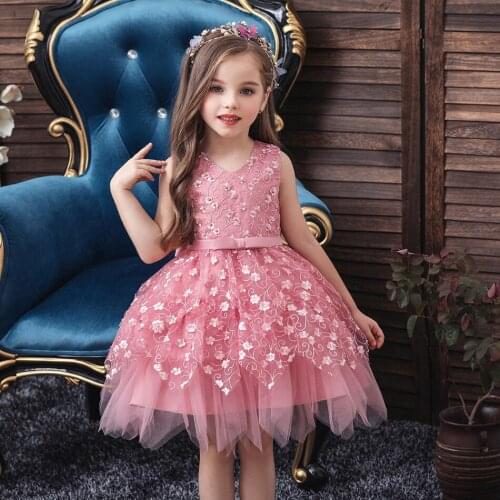 Baby Girls Pearl Princess Lace Baptism Party Tutu Dresses Infant Kids Christening Birthday Dress Toddler Carnival Vestidos
