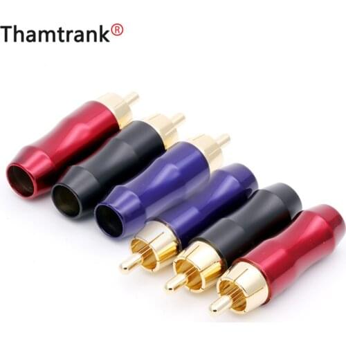 10PCS Copper RCA Connector High Quality 24K Gold Plated RCA Jack Male Plug Wire Connector Audio Speaker Phono Plumale Female