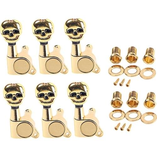 Set Gold Inline Electric Guitar String Tuning Pegs Machine Head 6R Key Tuner Peg