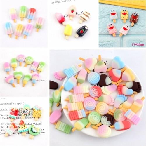 5PCS/Lot New Cute 1/12 1/6 Scale Miniature Ice-cream Mini Fruit Heart Shape Resin Cream for Dollhouse Decor Accessories