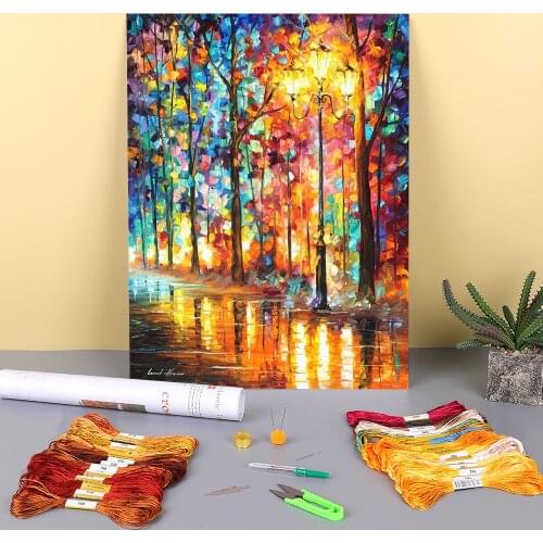 Single Light Pre-Printed 11CT Cross Stitch Patterns DIY Embroidery DMC Threads Handiwork Hobby Craft Needlework Design