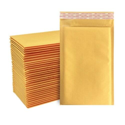 1000pcs Yellow kraft paper foam bag clothing waterproof bag express packaging bag logistics bag poly bubble mailer foam bag