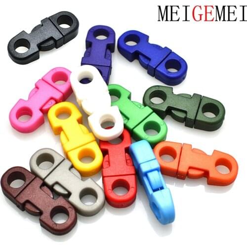 13pcs/pack Colorful 5mm Holes DIA Straight Flat Side Release Plastic Buckles for Mobile Phone Paracord