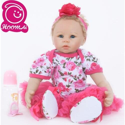 45CM Lifelike Bebe Reborn Dolls Cute Cloth body Silicone Handmade Baby 18 Inch Toy Doll For Kid Birthday Gift Early Education