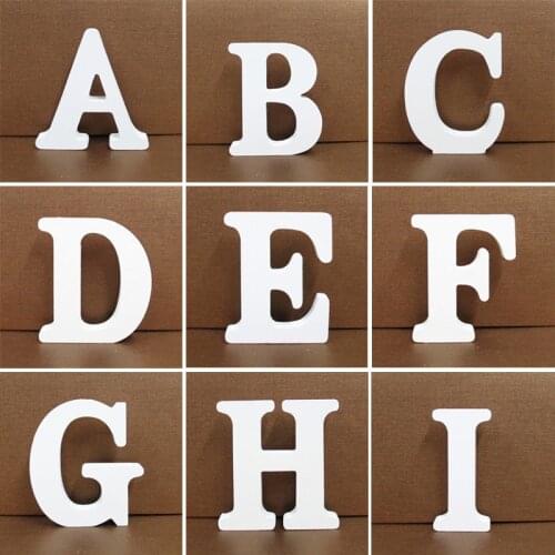 White Wooden English Alphabet Letters Number DIY Personalised Scrapbooking Household Home Decor Arts Crafts Letter Digital 10cm
