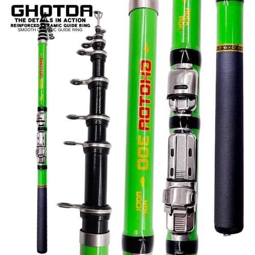 1.5-3.0M Telescopic Fishing Rod Carp Feeder Hard Carbon Fiber Ultralight Hard Green Short Rock Fishing Rod