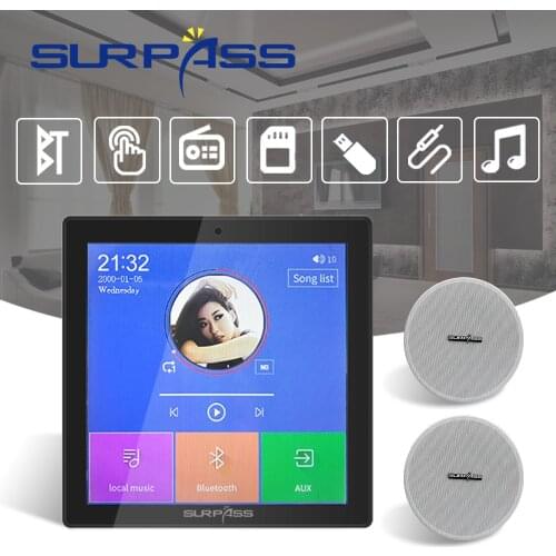 Bluetooth Amplifier Home Background Music System Portable Simply Installed Player In Wall Amplifier 4inch Speaker Ceiling Kit