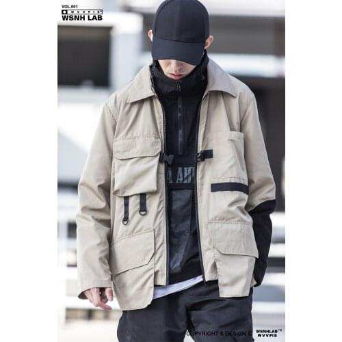 WSNHLAB Multi-pocket stitching jacket with decoration straps techwear aesthetic streetwear korean style