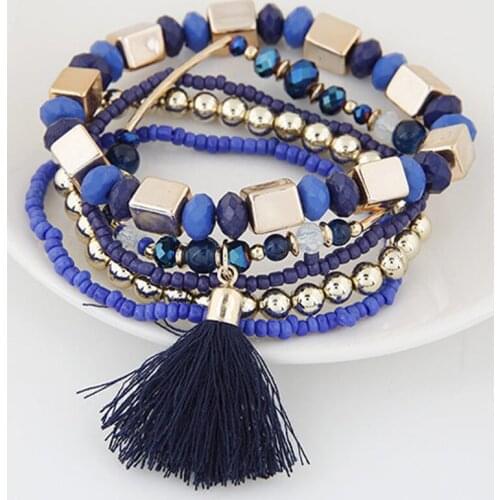 YADA Fashion national Style Bracelets&Bangles For Women Tassel Bracelets Charm Crystal Jewelry Multi-layer Bracelet BT210020