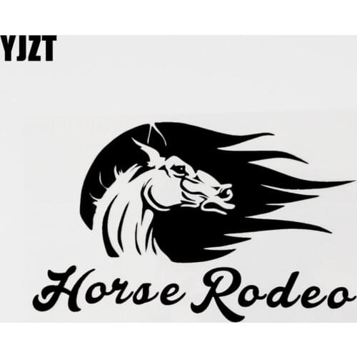 YJZT 16CM×9.8CM Majestic-looking Horse Rodeo Vinyl Car Sticker Decal Black/Silver 8C-0718