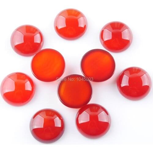 YOWOST Natural Red Agates Gem Stone Round Cabochon CAB No Hole Jewelry 16x6MM 20pcs/lot QU3203