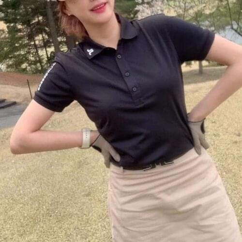 Golf womens short-sleeved shirts couple shirts mens and womens shirts polo shirts breathable and quick-drying