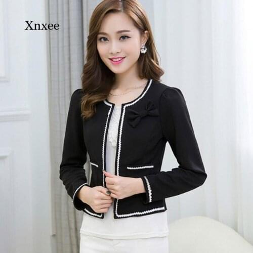 Winter Womens Candy Color Womens Blazer Cardigan Cardigan Without Button Bow Decoration Short Blazer Short Coat Long Sleeve Sh