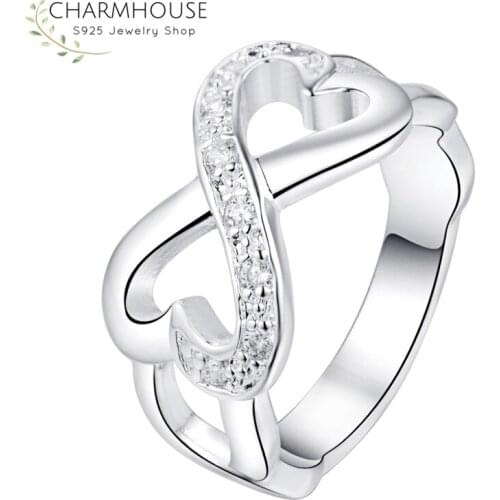 Charmhouse 925 Sterling-Silver Rings For Women Zirconia Wedding Ring Bague Femme Anillo Engagement Jewelry Party Gifts Bijoux