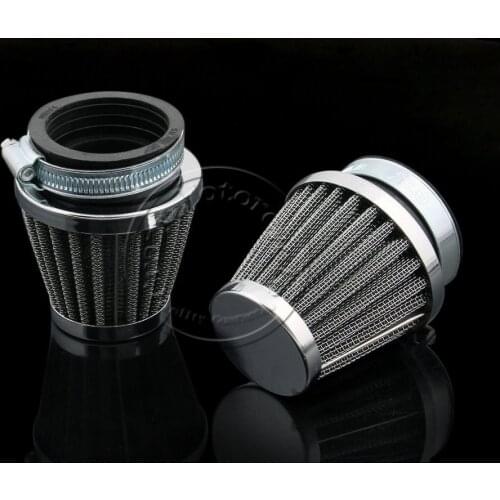 2PCS Universal Motorcycle 50mm Air Filter For Honda Kawasaki Suzuki Yamaha Motorbike Motocross
